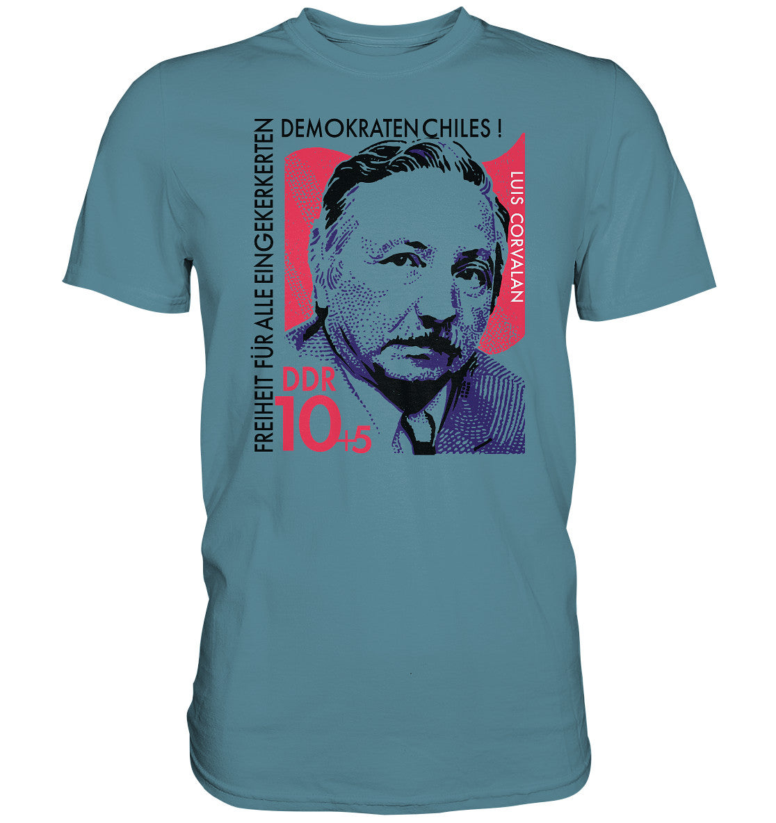 DDR Ostalgie Shirt Unisex • DDR BRIEFMARKE - FREIHEIT FÜR LUIS CORVALAN