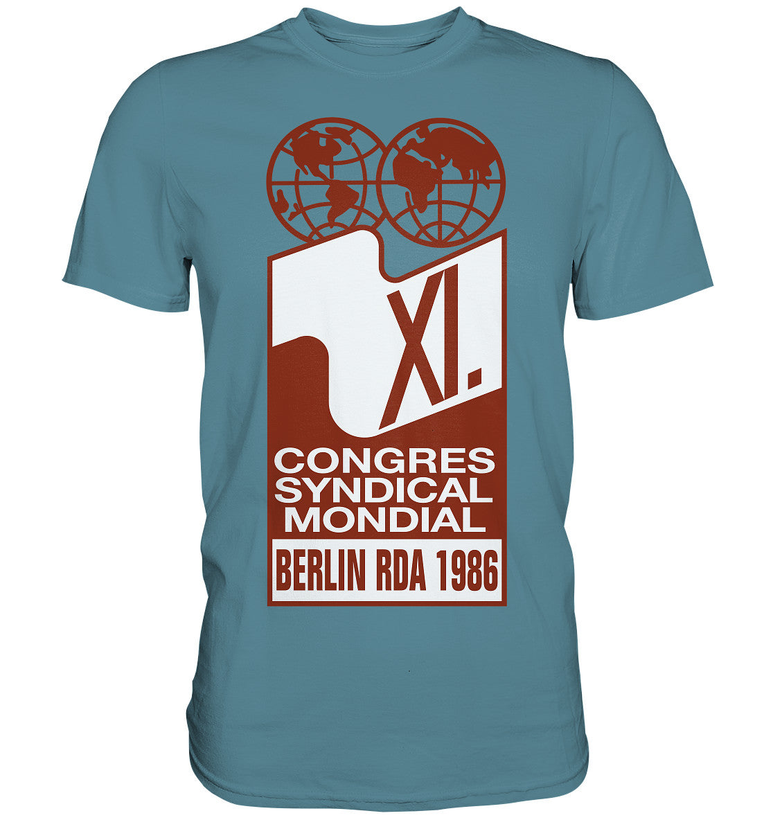 DDR Ostalgie Shirt Unisex • KONGRESS DES WELTGEWERKSCHAFTSBUNDES 1986