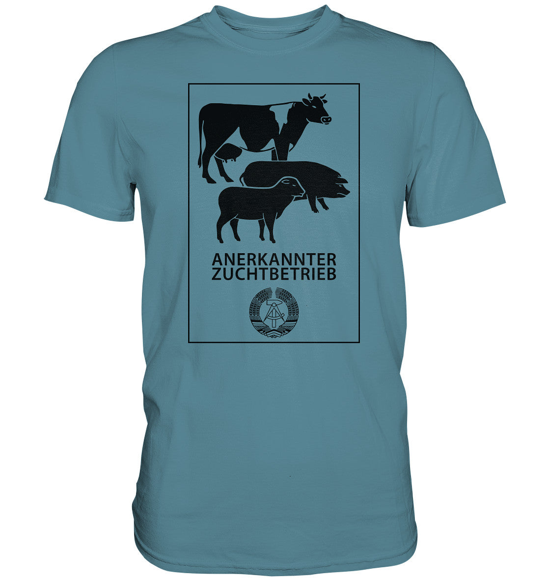 DDR Ostalgie Shirt Unisex • ANERKANNTER ZUCHTBETRIEB (ORIGINALSCHILD)