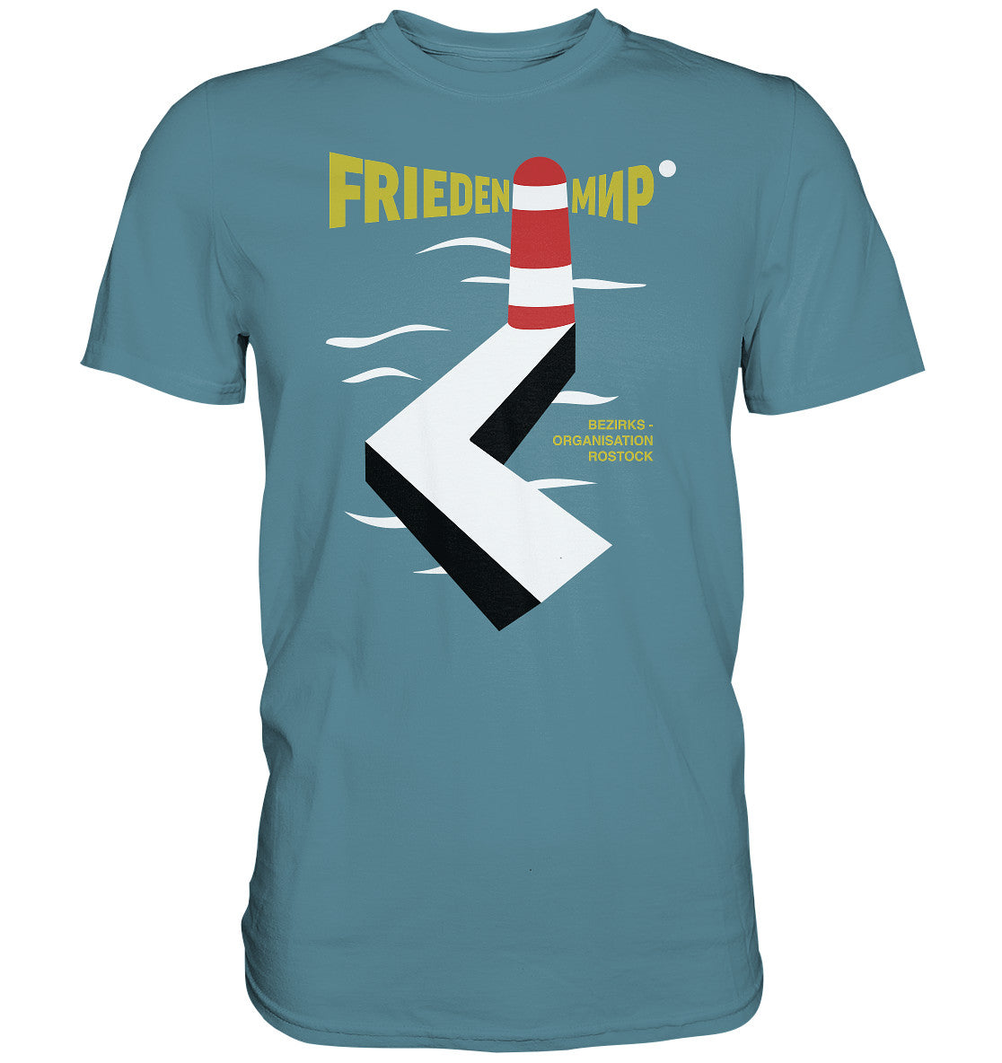 DDR Ostalgie Shirt Unisex • FRIEDEN - MIR - BEZIRKSORGANISATION ROSTOCK