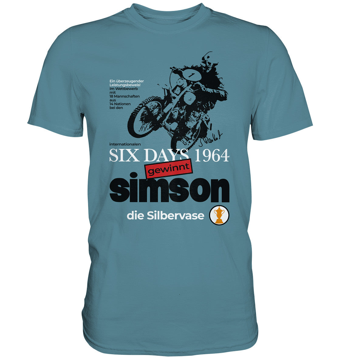 DDR Ostalgie Shirt Unisex • SIMSON GEWINNT SILBERVASE - SIX DAYS 1964