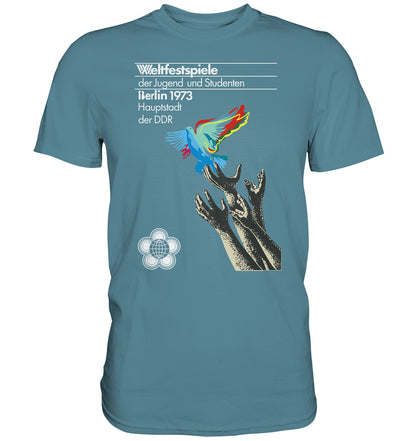 DDR Ostalgie Shirt Unisex • WELTFESTSPIELE BERLIN, DDR 1973 - FRIEDENSTAUBE