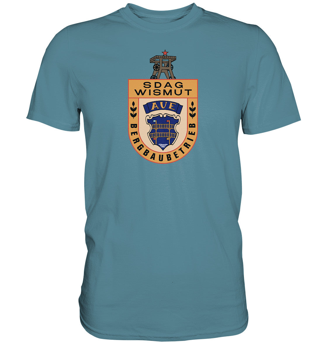 DDR Ostalgie Shirt Unisex • SDAG WISMUT AUE - ABZEICHEN