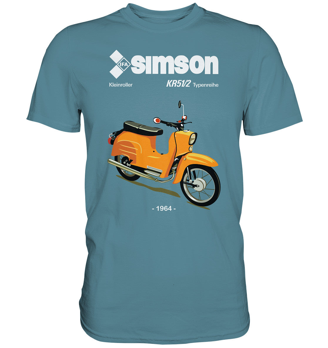 DDR Ostalgie Shirt Unisex • SIMSON SCHWALBE KR51-2 (ORIGINALPROSPEKT 1964)