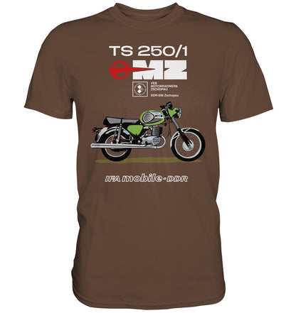 DDR Ostalgie Shirt Unisex • MZ TS 250 GRÜN (ORIGINAL DDR-PLAKAT)