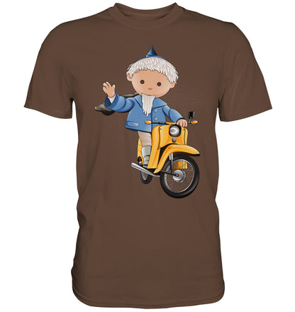 DDR Ostalgie Shirt Unisex • UNSER SANDMÄNNCHEN - AUF DER SCHWALBE - BLAU (PU-137, 1973)