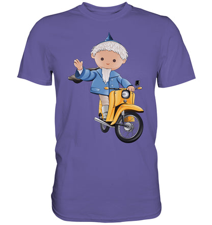 DDR Ostalgie Shirt Unisex • UNSER SANDMÄNNCHEN - AUF DER SCHWALBE - BLAU (PU-137, 1973)