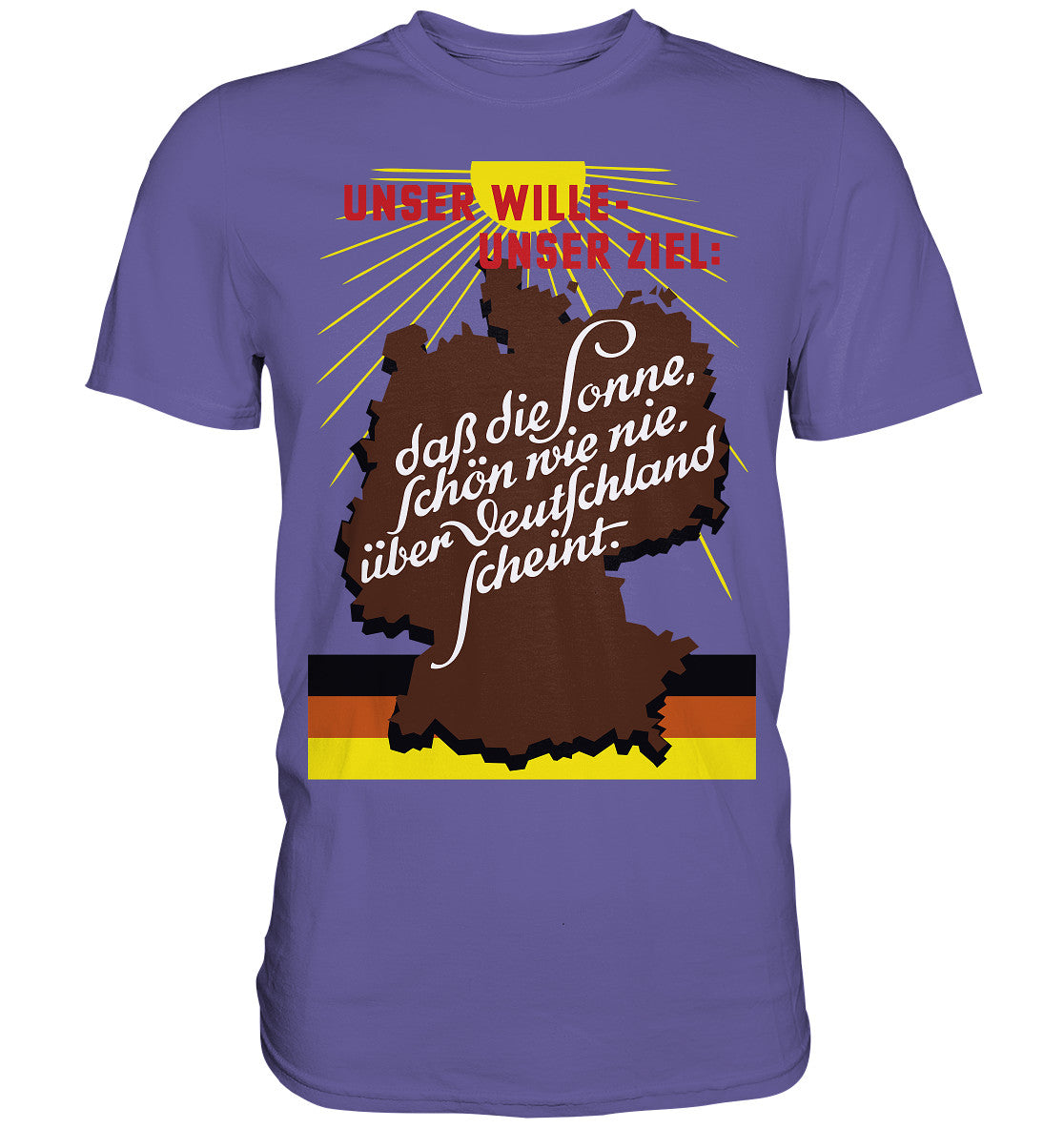 DDR Ostalgie Shirt Unisex • DASS DIE SONNE SCHÖN WIE NIE, ÜBER DEUTSCHLAND SCHEINT - ORIGINAL DDR-PLAKAT