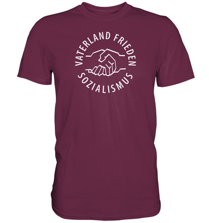 DDR Ostalgie Shirt Unisex • VATERLAND FRIEDEN SOZIALISMUS (DDR LOGO)