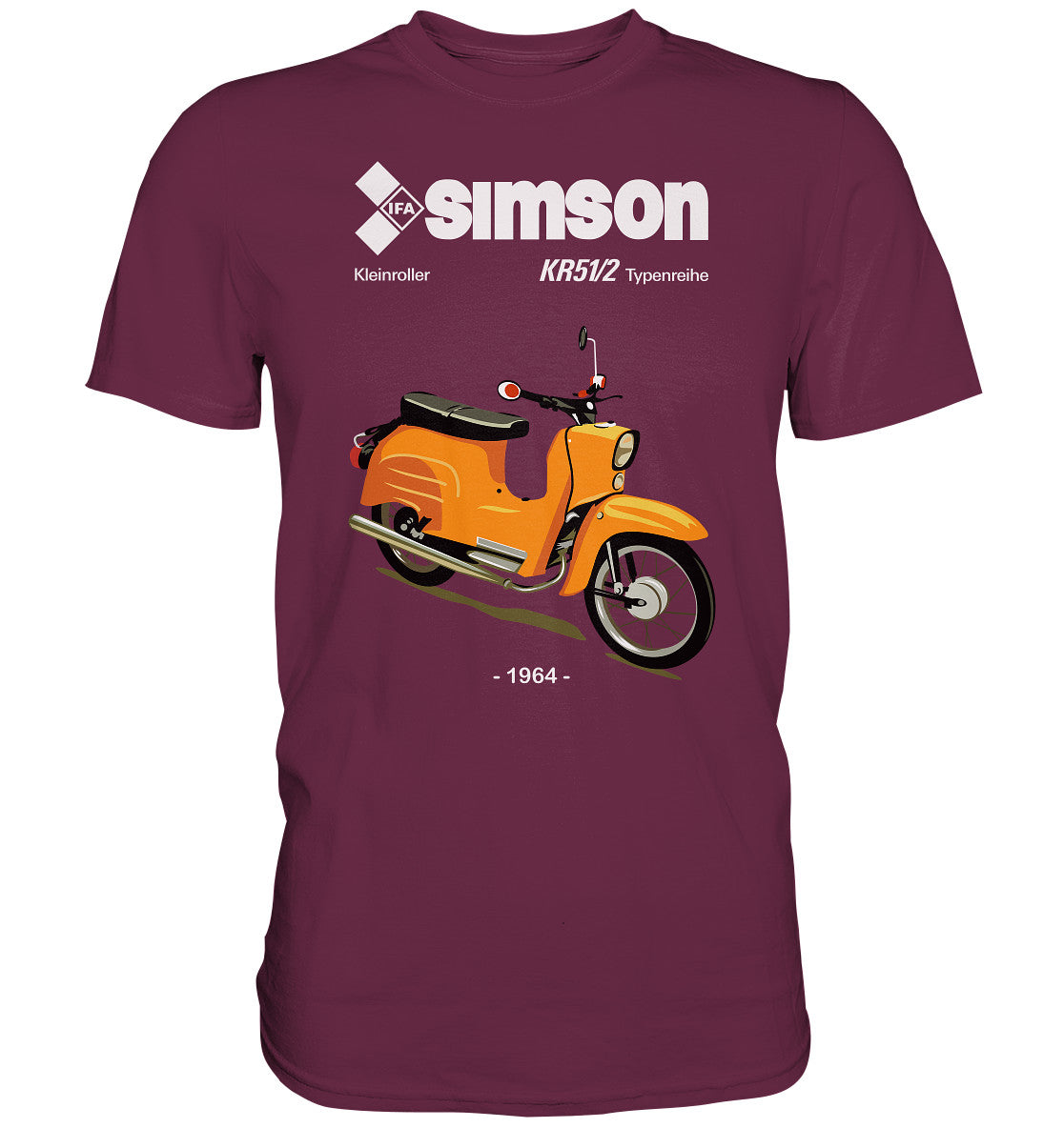 DDR Ostalgie Shirt Unisex • SIMSON SCHWALBE KR51-2 (ORIGINALPROSPEKT 1964)