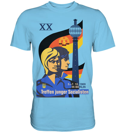 DDR Ostalgie Shirt Unisex • TREFFEN JUNGER SOZIALISTEN BERLIN 1969 (ORIGINAL PLAKAT)