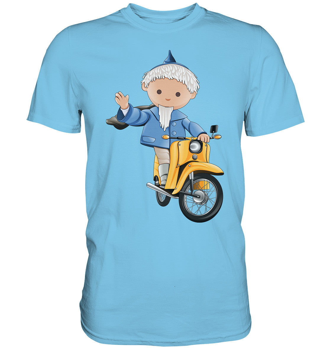 DDR Ostalgie Shirt Unisex • UNSER SANDMÄNNCHEN - AUF DER SCHWALBE - BLAU (PU-137, 1973)