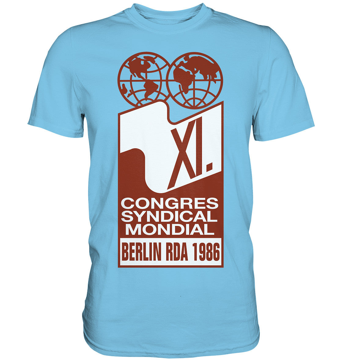 DDR Ostalgie Shirt Unisex • KONGRESS DES WELTGEWERKSCHAFTSBUNDES 1986