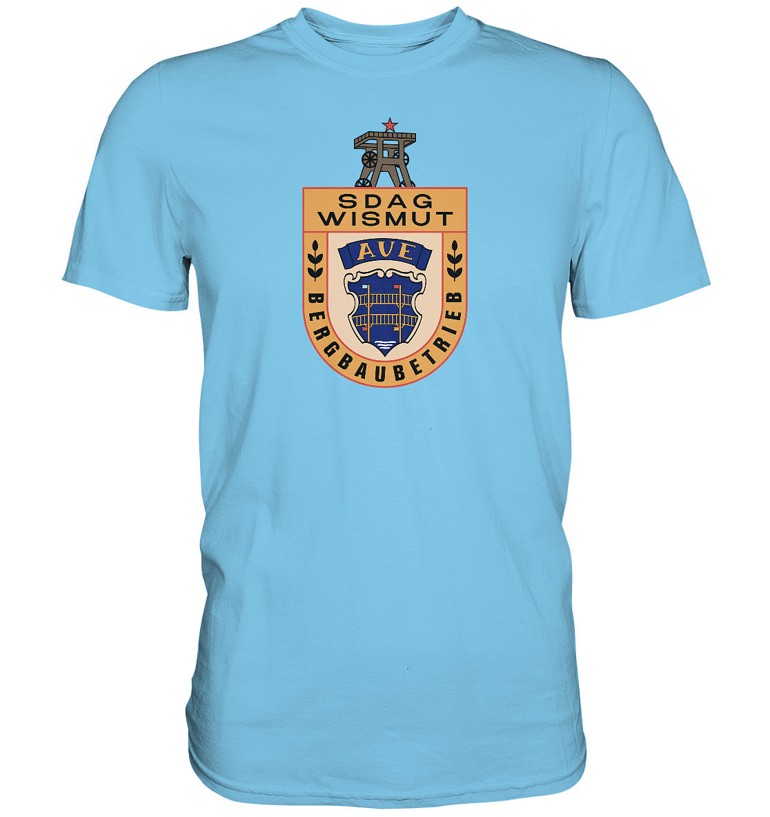 DDR Ostalgie Shirt Unisex • SDAG WISMUT AUE - ABZEICHEN