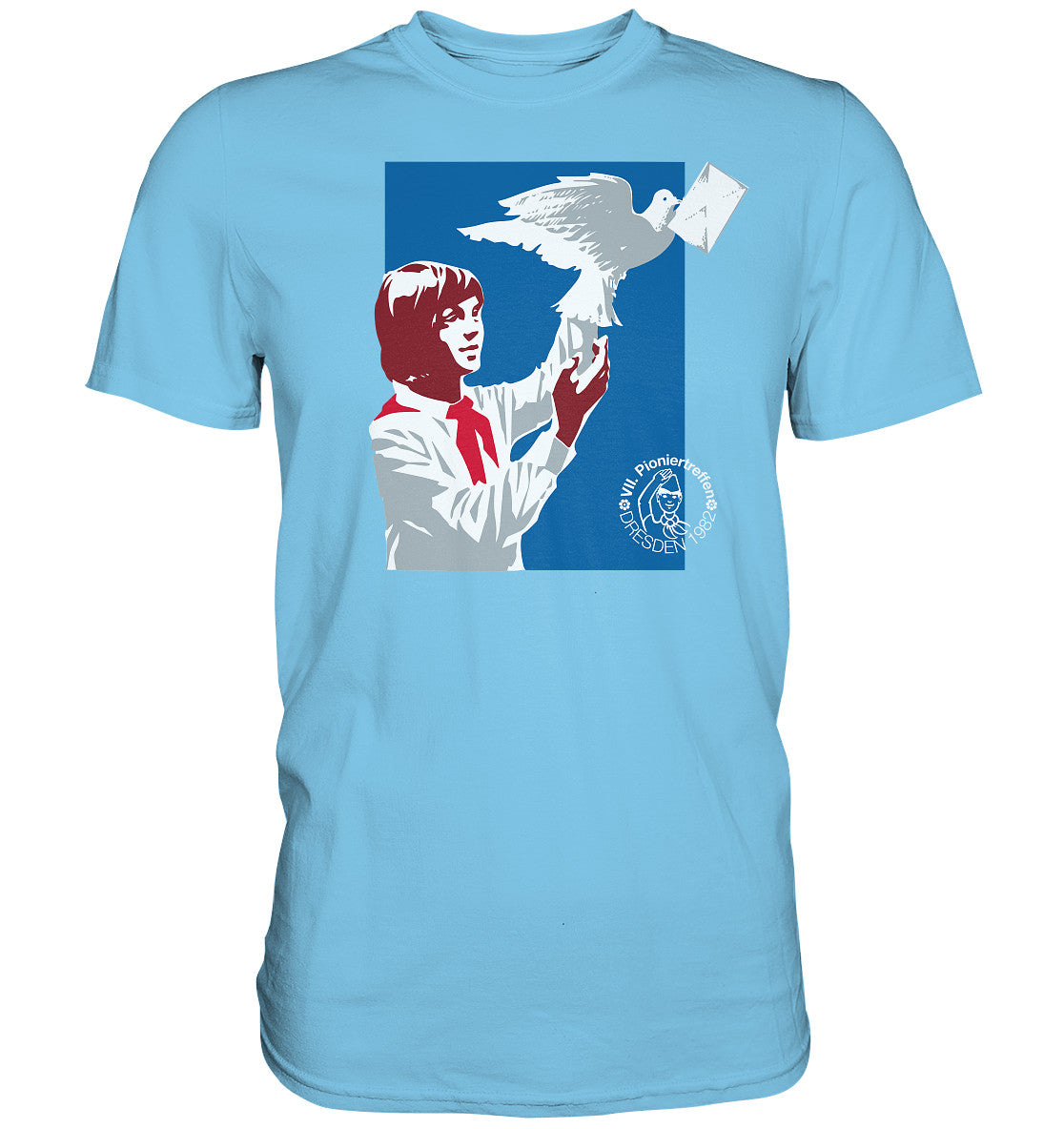 DDR Ostalgie Shirt Unisex •  PIONIERE FÜR FRIEDEN - DRESDEN 1982