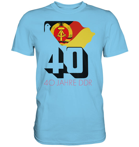 DDR Ostalgie Shirt Unisex • 40 JAHRE DDR - hell