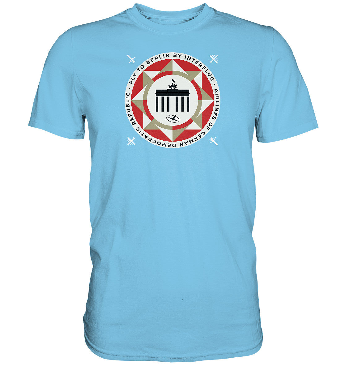 DDR Ostalgie Shirt Unisex • FLY TO BERLIN WITH INTERFLUG - ORIGINALWERBUNG