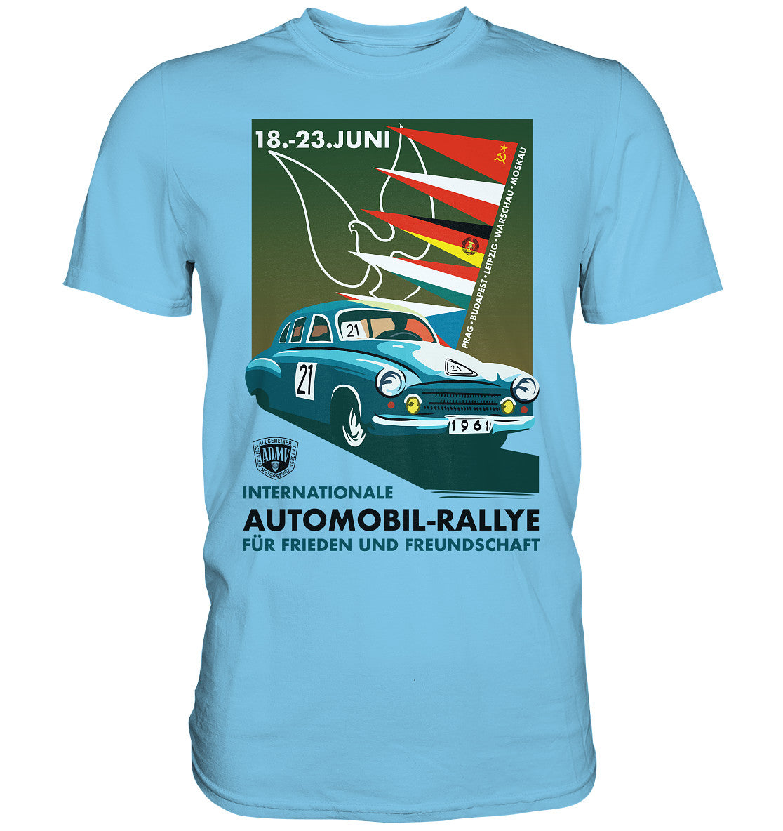 DDR Ostalgie Shirt Unisex • INTERNATIONALE RALLYE WARTBURG 1961 (ORIGINAL-PLAKAT)