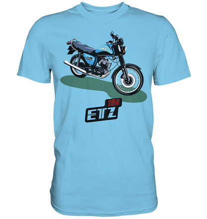 DDR Ostalgie Shirt Unisex • MZ ETZ 150 BLAU (ORIGINAL DDR-PLAKAT)