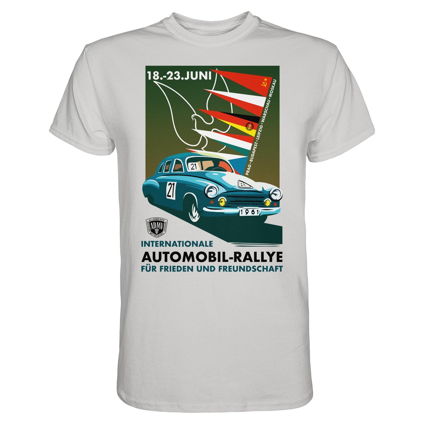 DDR Ostalgie Shirt Unisex • INTERNATIONALE RALLYE WARTBURG 1961 (ORIGINAL-PLAKAT)