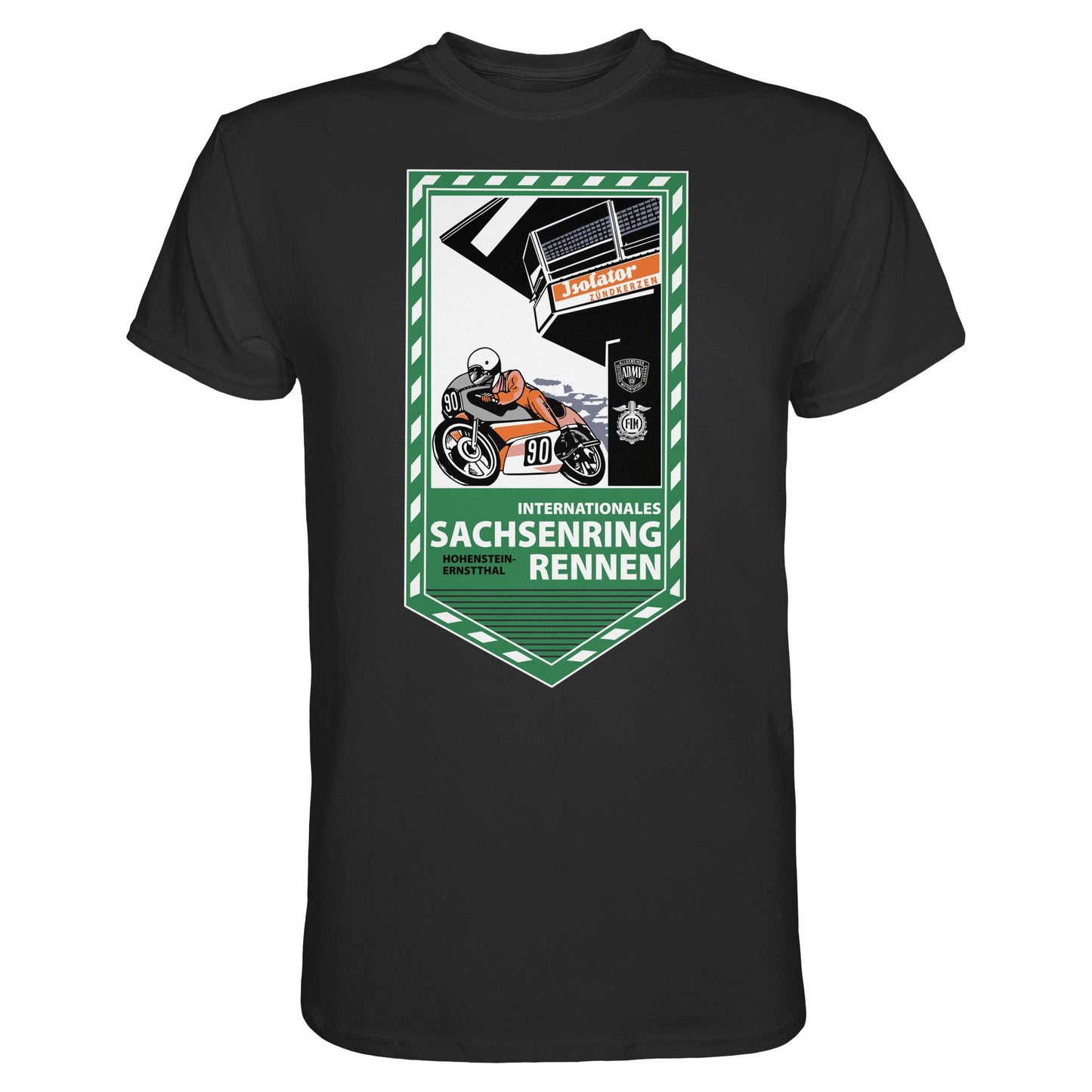 DDR Ostalgie Shirt Unisex • SACHSENRING-RENNEN ZWICKAU 1990 (ORIGINAL-WIMPEL)