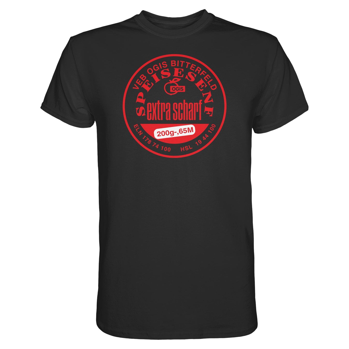 DDR Ostalgie Shirt Unisex • VEB OGIS BITTERFELD - SPEISESENF EXTRASCHARF