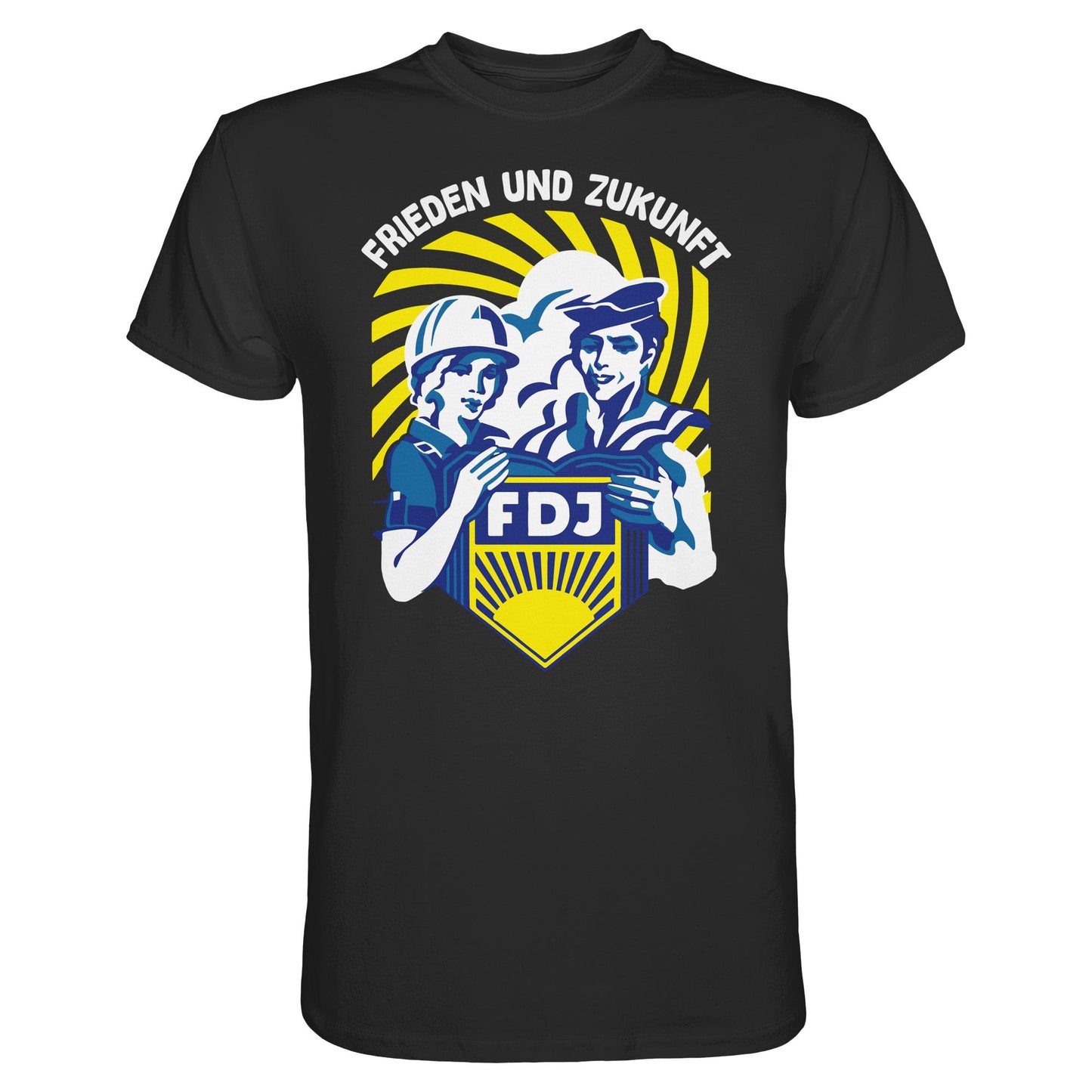 DDR Ostalgie Shirt Unisex • FDJ - FRIEDEN UND ZUKUNFT (ORIGINAL WIMPEL)