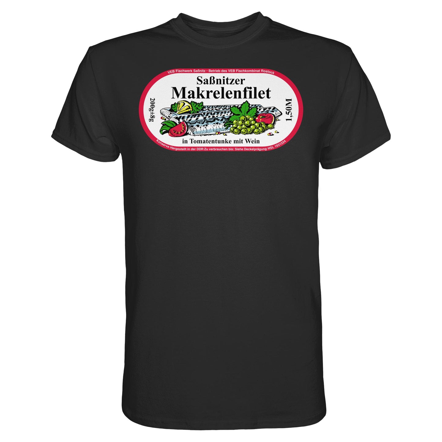 DDR Ostalgie Shirt Unisex • SASSNITZER MAKRELENFILET - VEB FISCHWERK