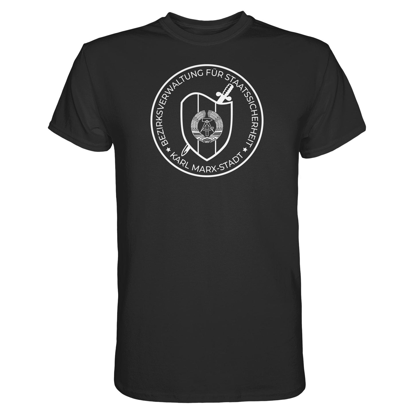 DDR Ostalgie Shirt Unisex • BEZIRKSVERWALTUNG STAATSSICHERHEIT KARL MARX STADT