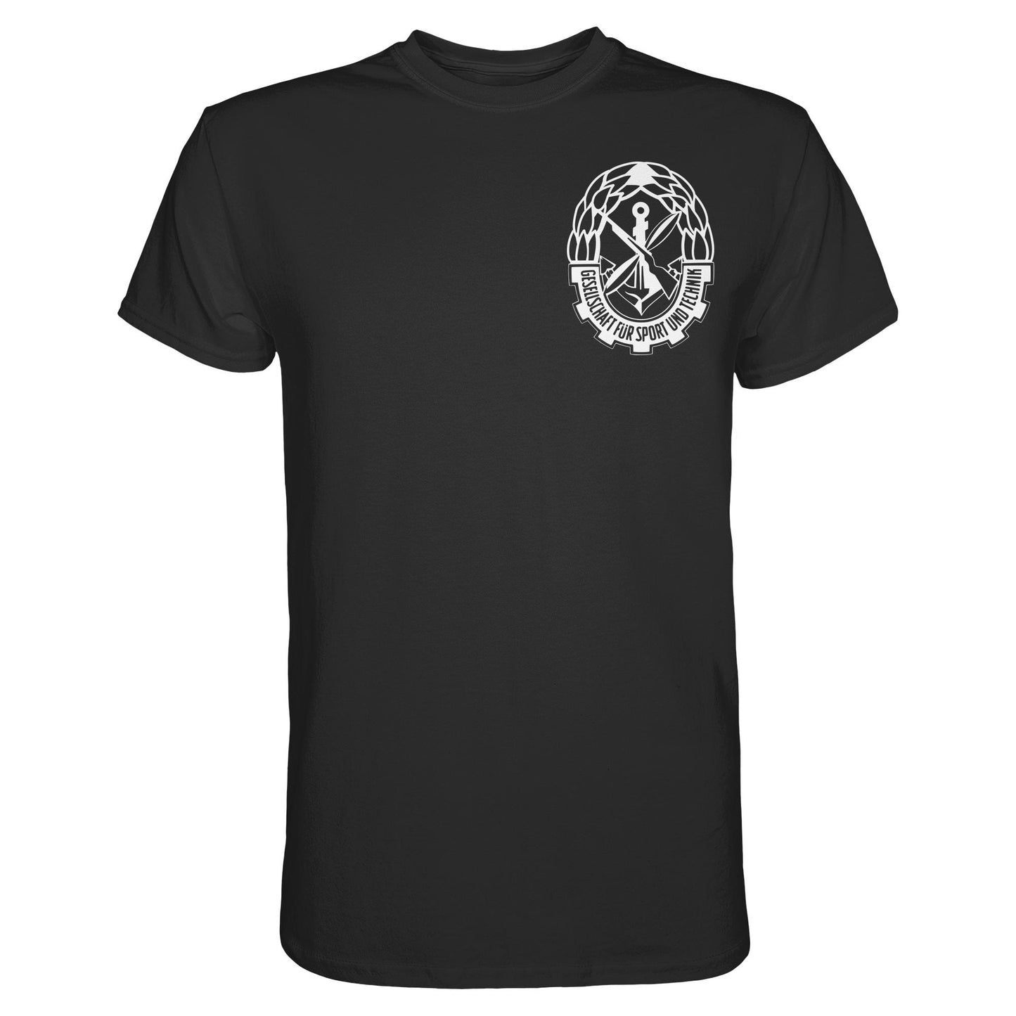 DDR Ostalgie Shirt Unisex • GST - GESELLSCHAFT FÜR SPORT UND TECHNIK (BRUST EMBLEM)