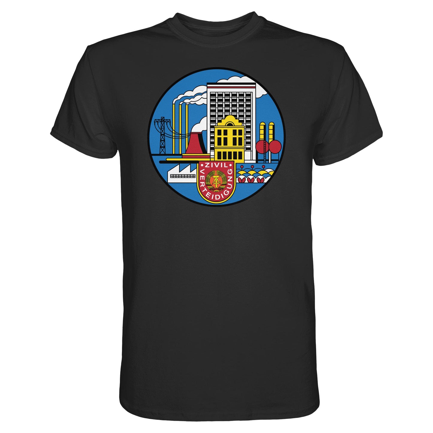 DDR Ostalgie Shirt Unisex • DDR ZIVILVERTEIDIGUNG (ORIGINAL GLAS-DESIGN)