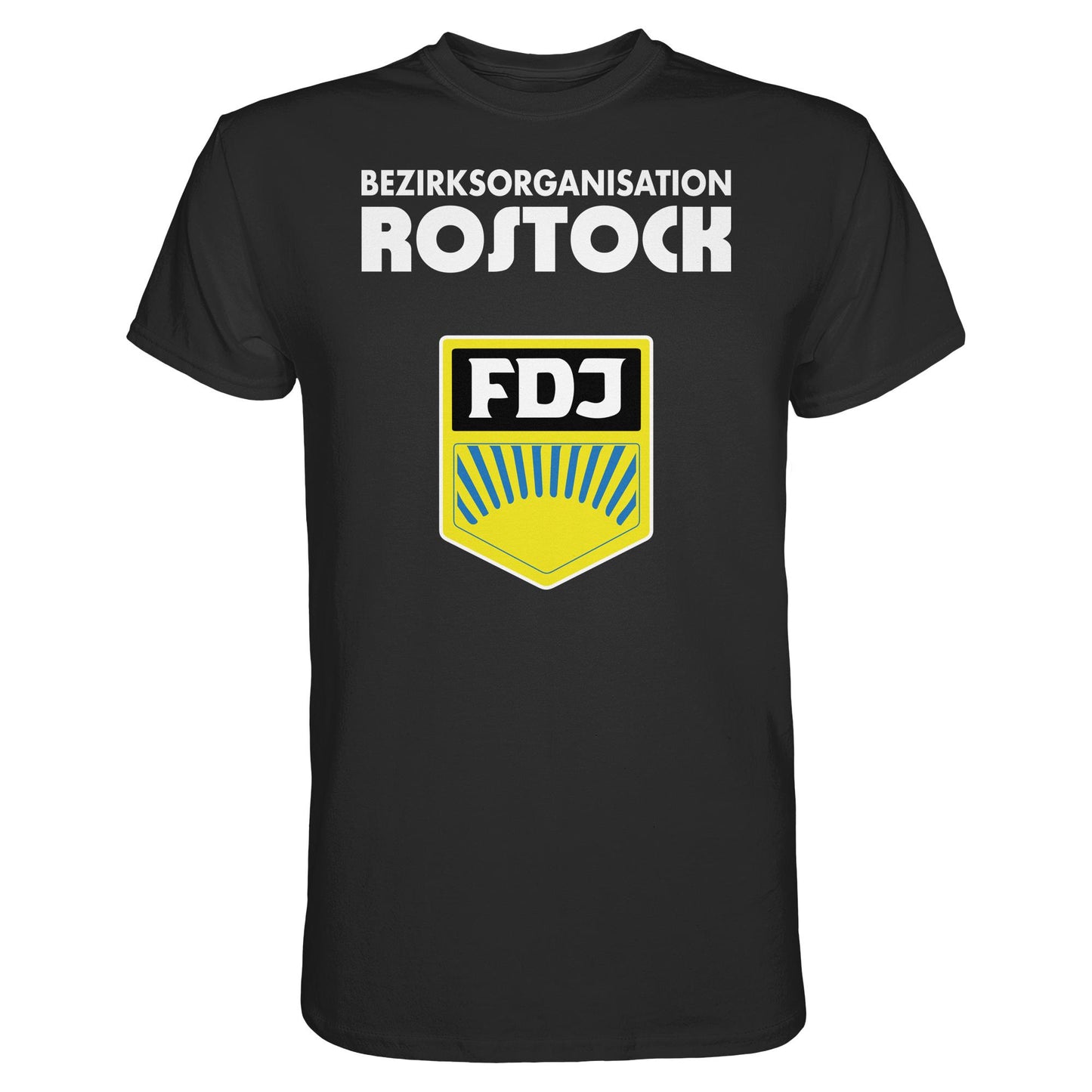 DDR Ostalgie Shirt Unisex • BEZIRKSORGANISATION ROSTOCK (ORIGINAL-WIMPEL)