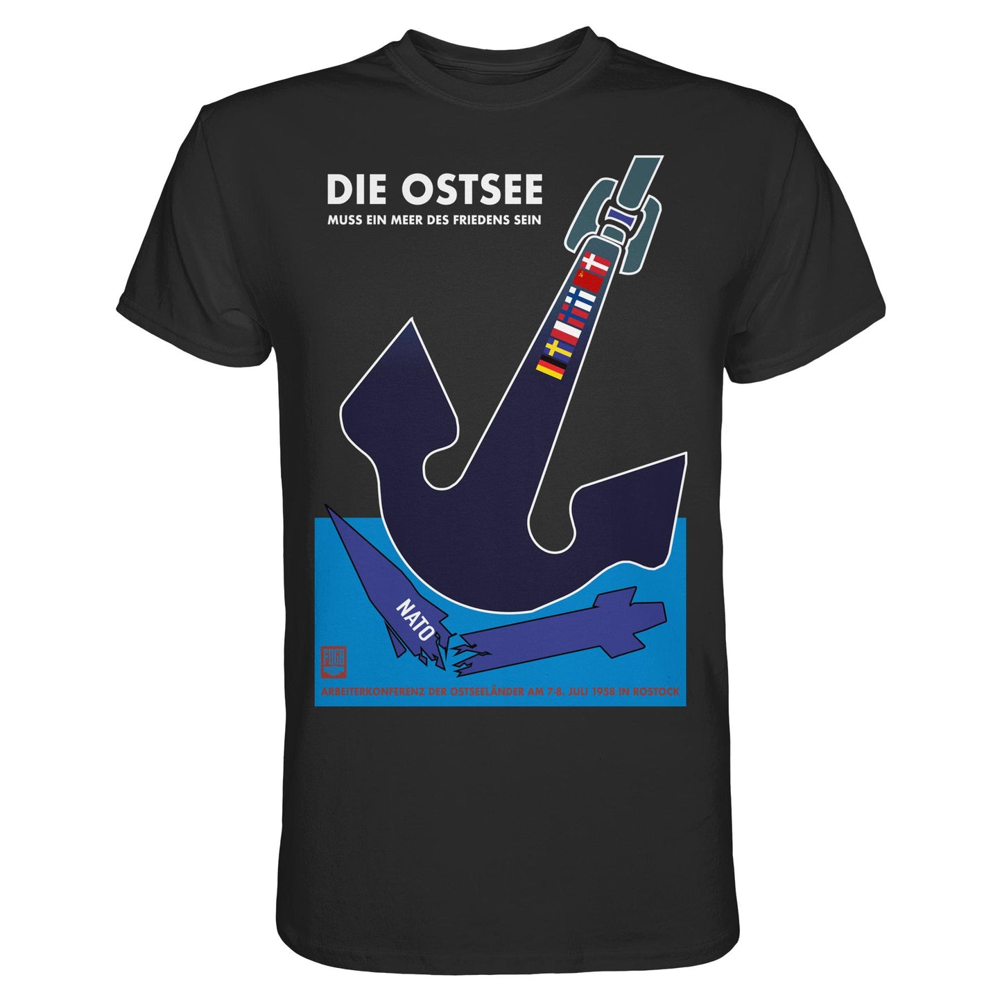 DDR Ostalgie Shirt Unisex • DIE OSTSEE MUSS EIN MEER DES FRIEDENS SEIN, ARBEITERKONFERENZ 1958