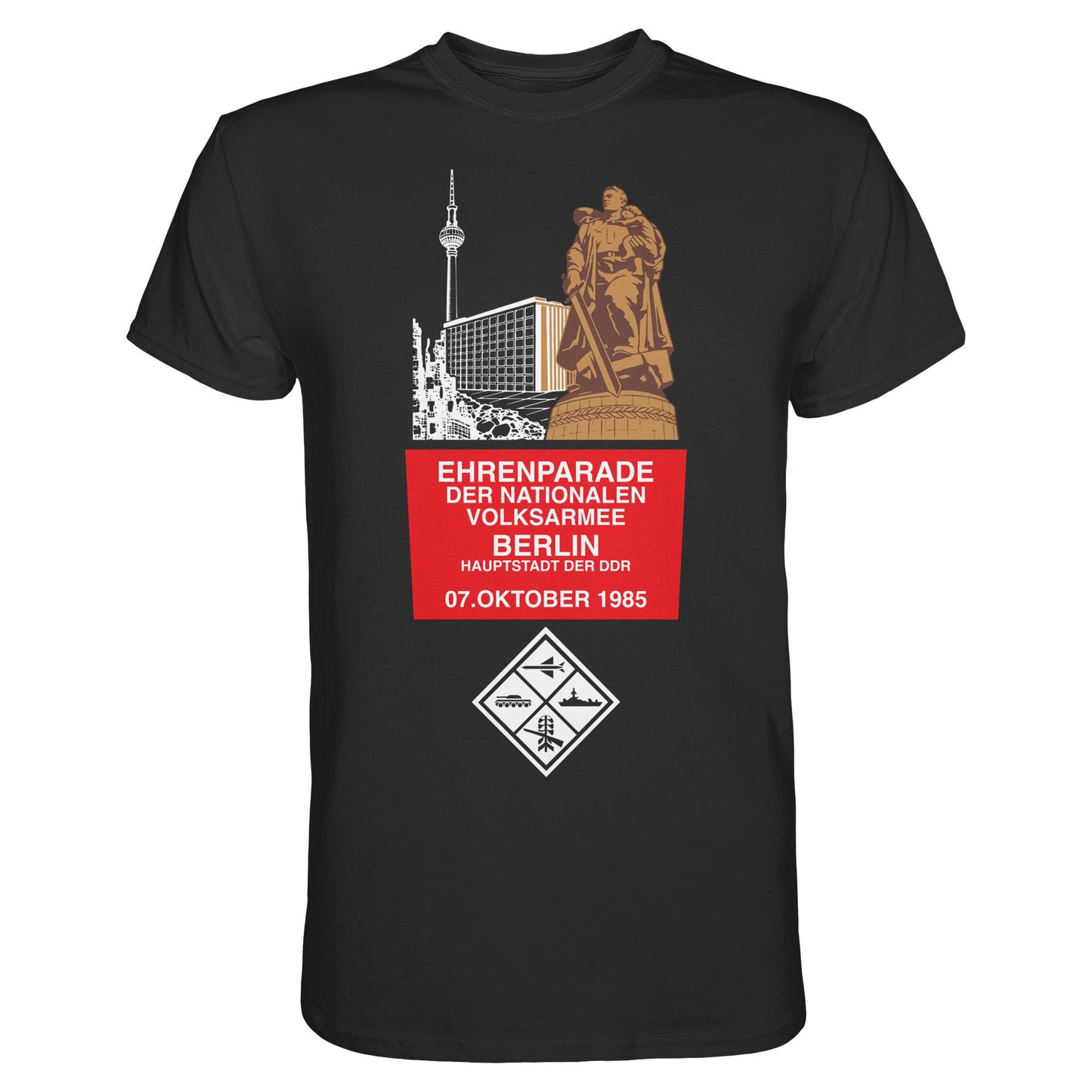 DDR Ostalgie Shirt Unisex • EHRENPARADE DER NVA, 1985 BERLIN (ORIGINALWIMPEL)