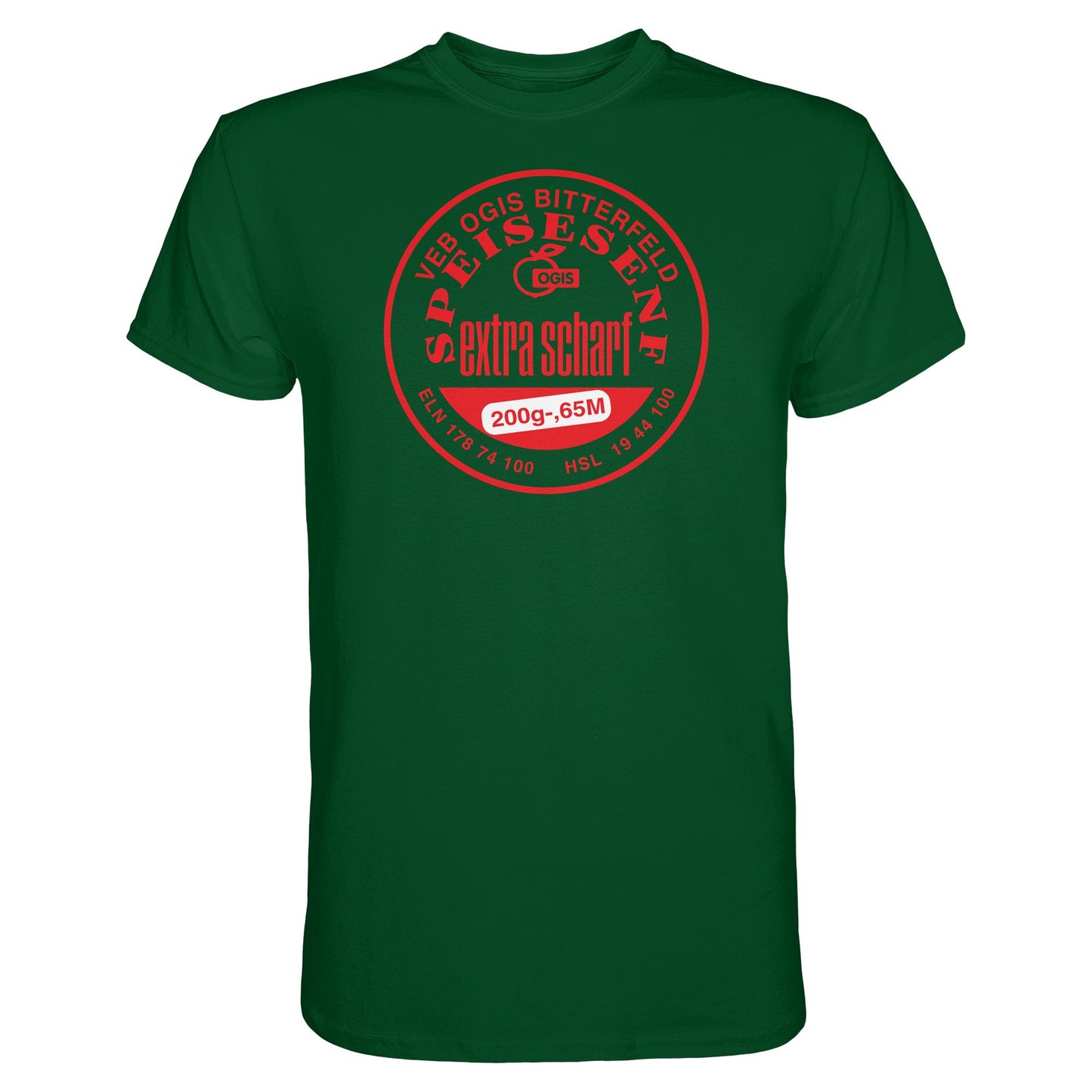 DDR Ostalgie Shirt Unisex • VEB OGIS BITTERFELD - SPEISESENF EXTRASCHARF