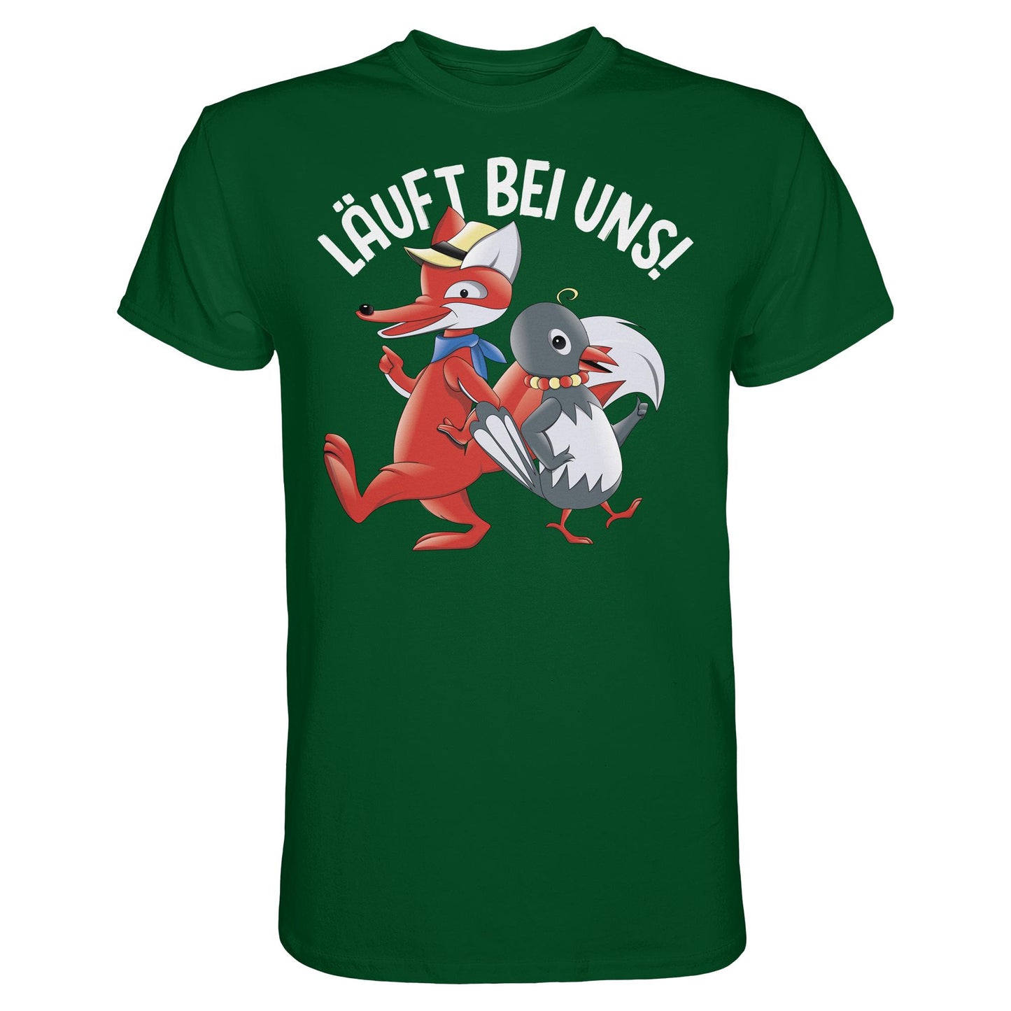 DDR Ostalgie Shirt Unisex • UNSER SANDMÄNNCHEN - HERR FUCHS & FRAU ELSTER, LÄUFT BEI UNS!