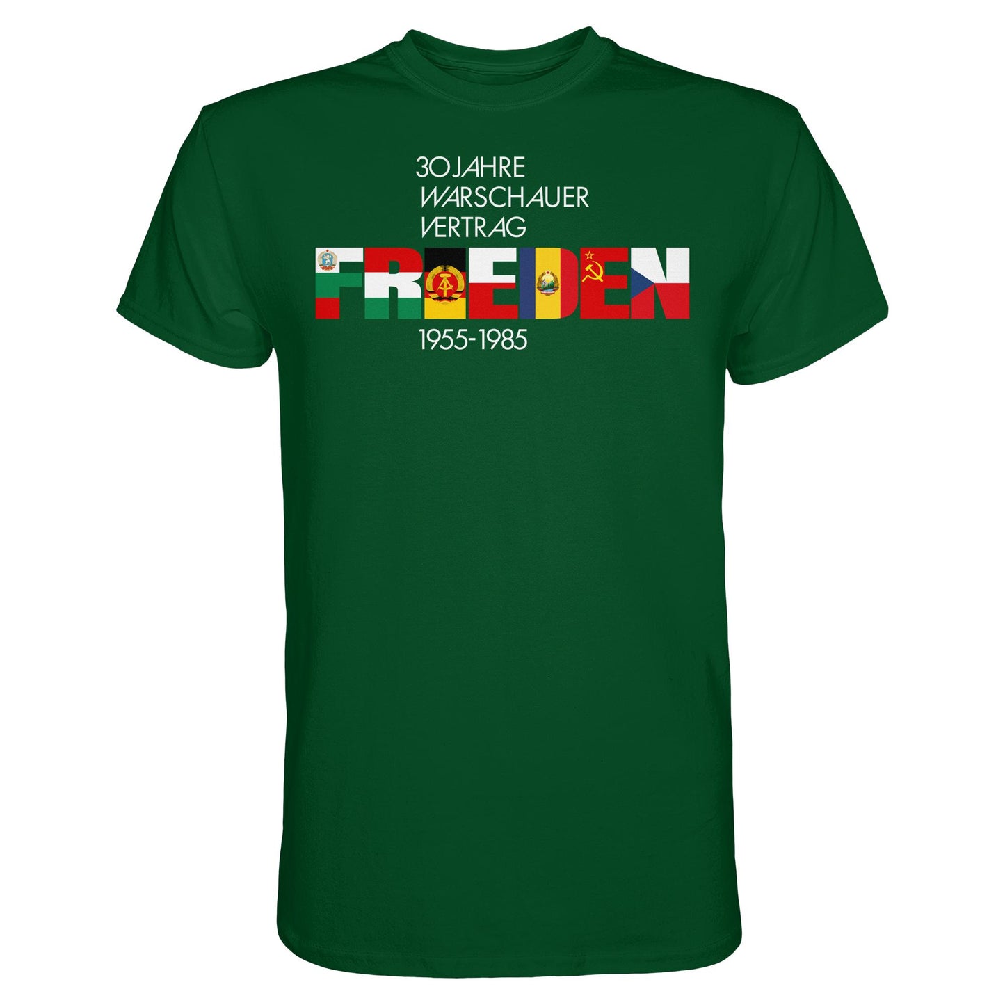 DDR Ostalgie Shirt Unisex • FRIEDEN - 30 JAHRE WARSCHAUER VERTRAG (DDR-BRIEFMARKE)