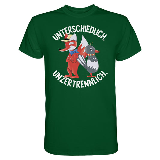 DDR Ostalgie Shirt Unisex • UNSER SANDMÄNNCHEN - HERR FUCHS & FRAU ELSTER, UNZERTRENNLICH