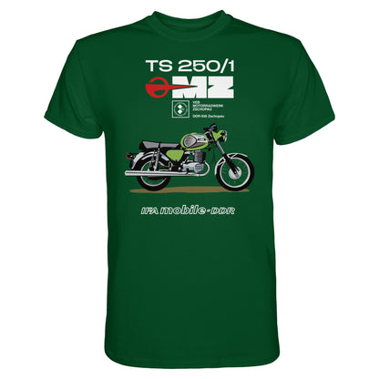 DDR Ostalgie Shirt Unisex • MZ TS 250 GRÜN (ORIGINAL DDR-PLAKAT)