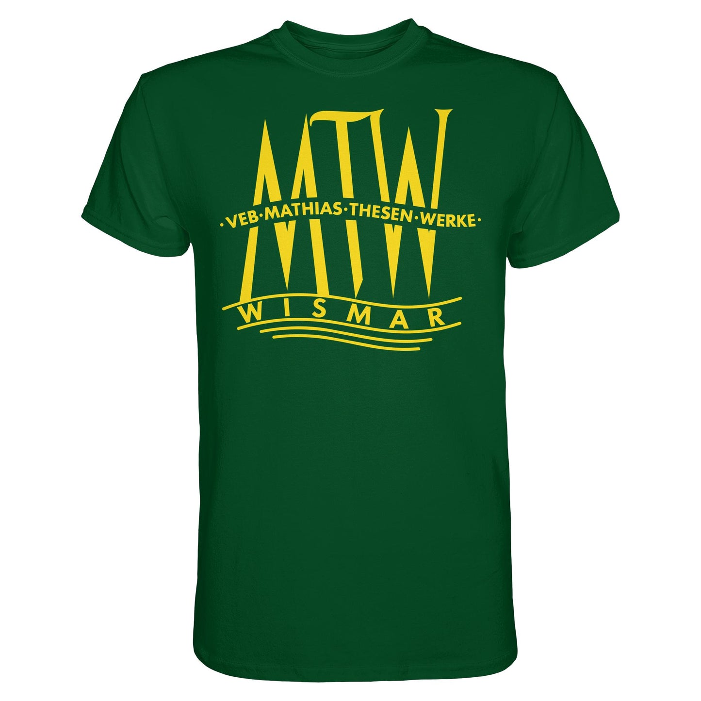 DDR Ostalgie Shirt Unisex • MATHIAS-THESEN-WERKE WISMAR (LOGO 1946)