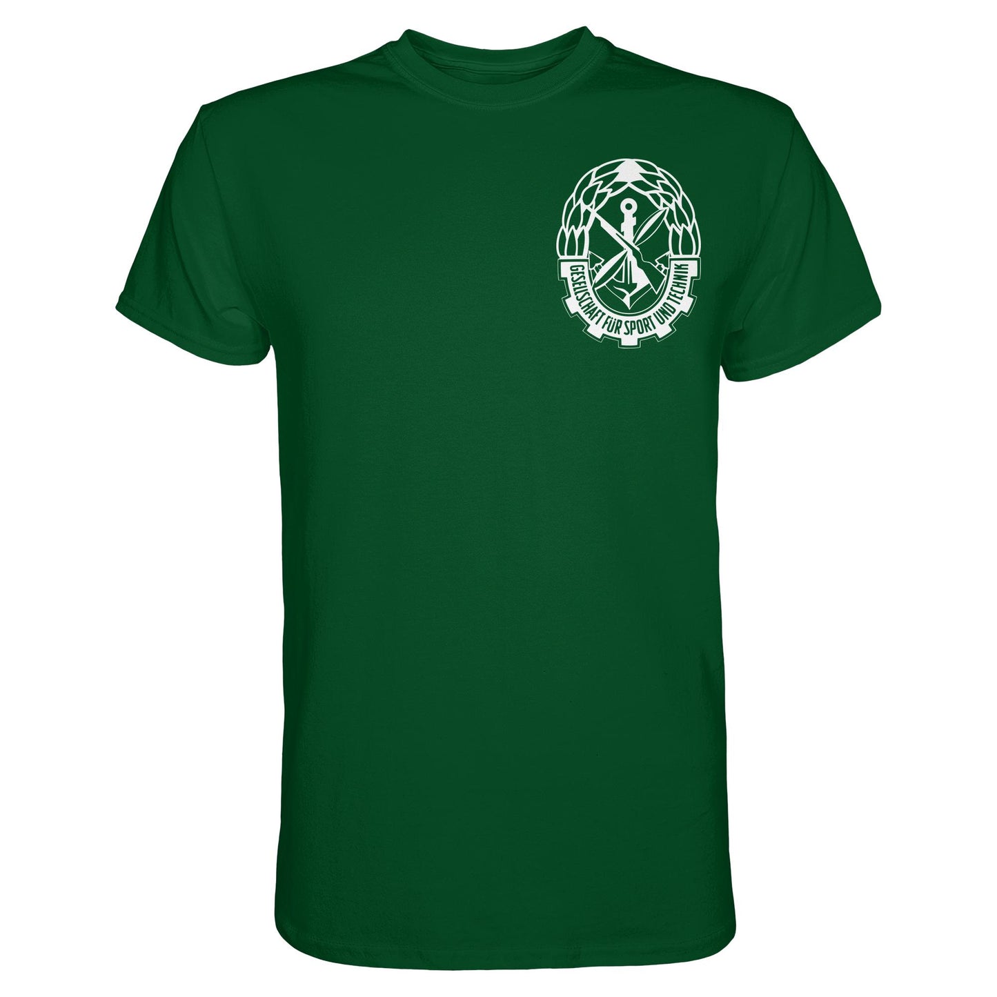 DDR Ostalgie Shirt Unisex • GST - GESELLSCHAFT FÜR SPORT UND TECHNIK (BRUST EMBLEM)