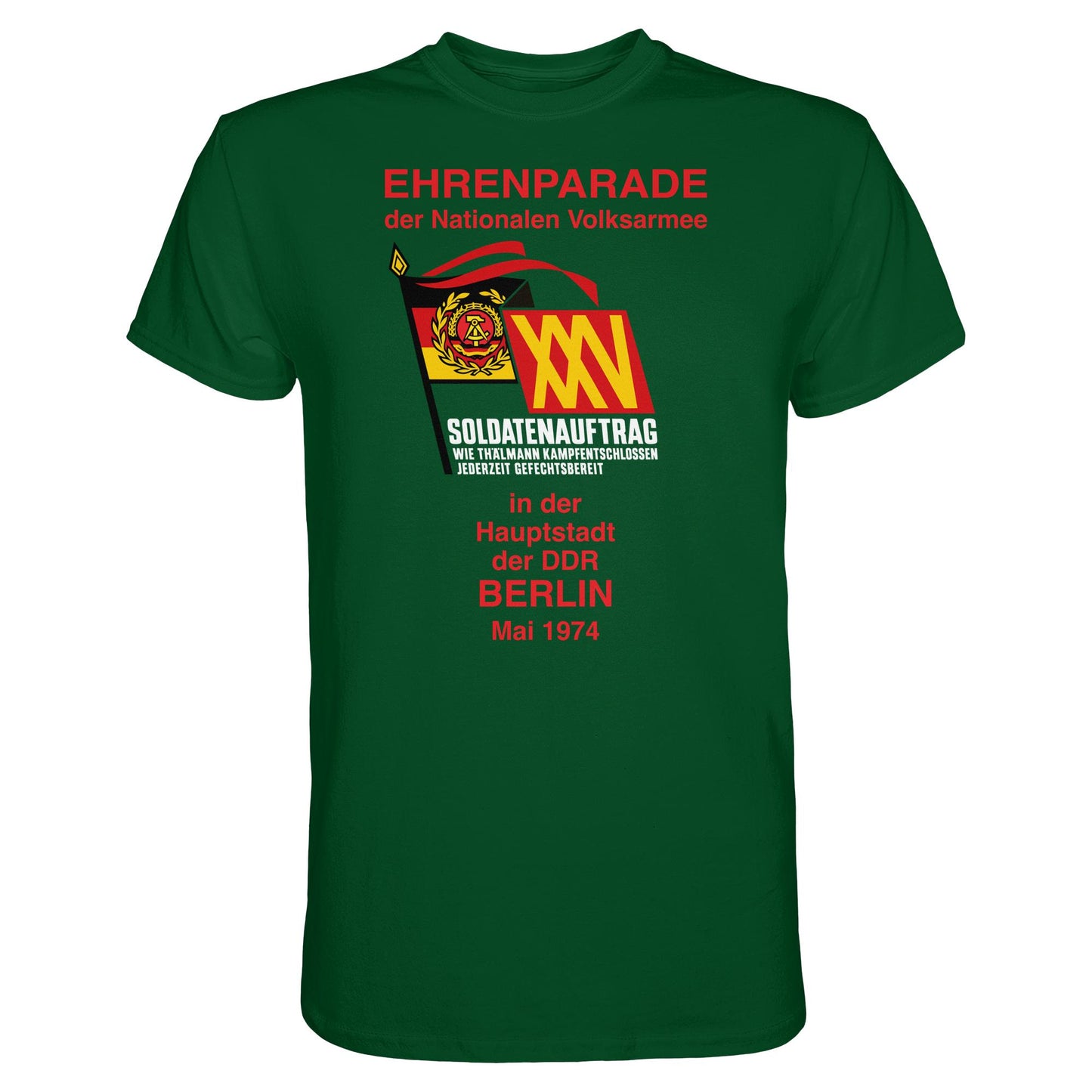DDR Ostalgie Shirt Unisex • EHRENPARADE DER NVA, 1974 BERLIN (ORIGINALWIMPEL)