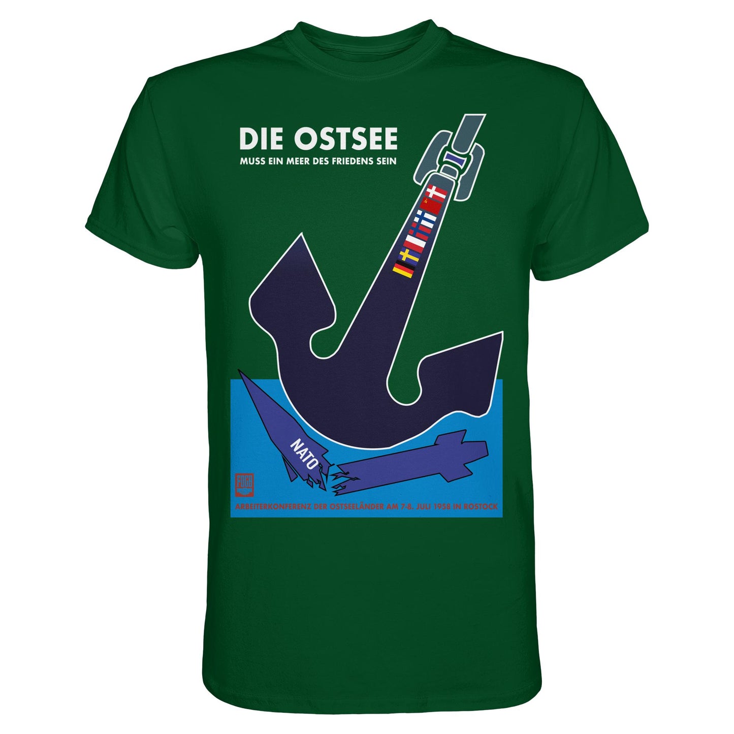 DDR Ostalgie Shirt Unisex • DIE OSTSEE MUSS EIN MEER DES FRIEDENS SEIN, ARBEITERKONFERENZ 1958