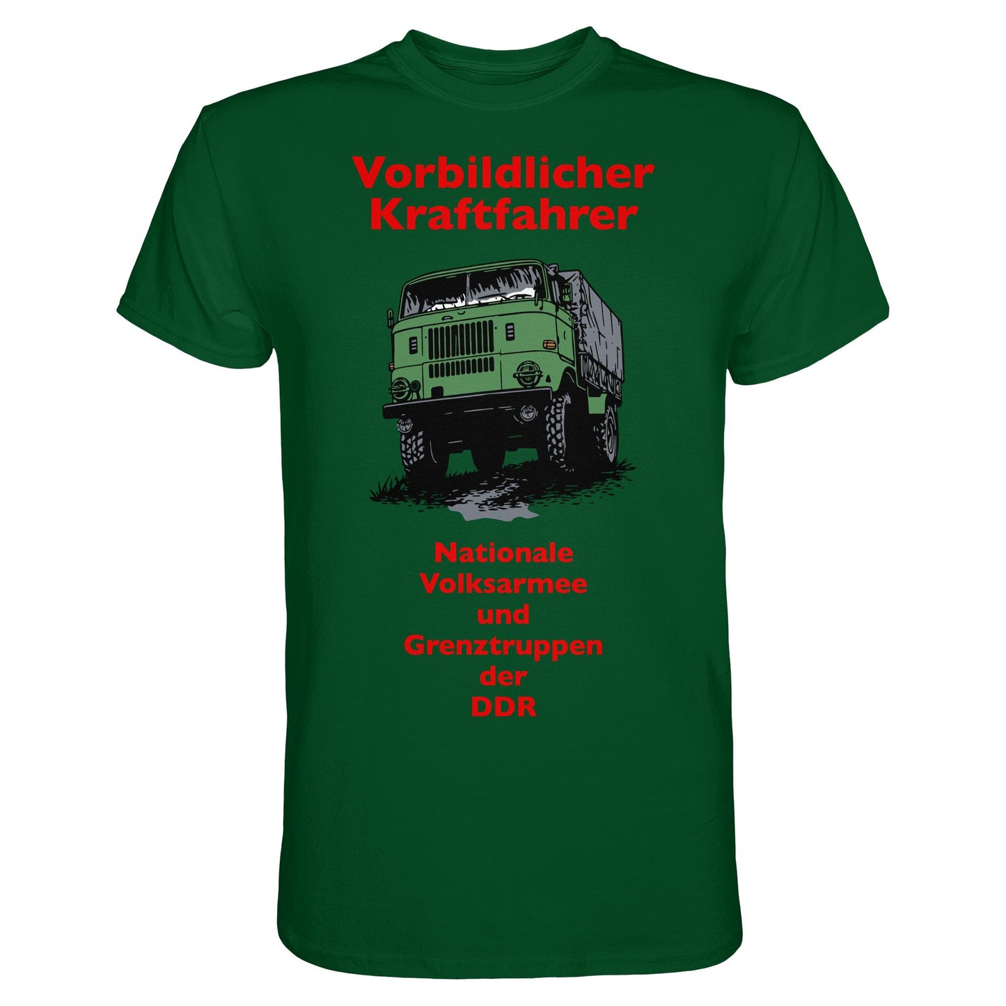 DDR Ostalgie Shirt Unisex • VORBILDLICHER KRAFTFAHRER, NVA (ORIGINAL WIMPELMOTIV)