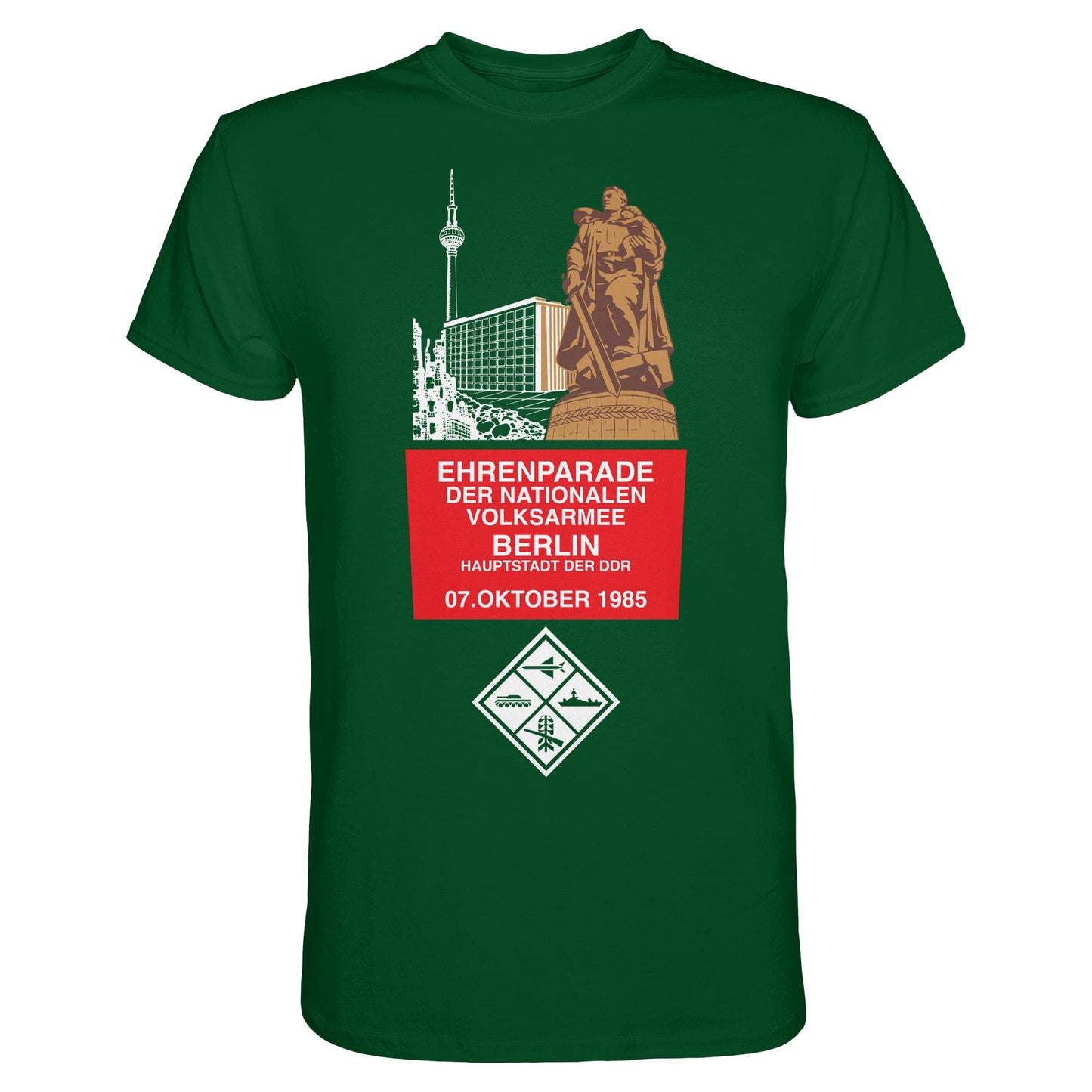 DDR Ostalgie Shirt Unisex • EHRENPARADE DER NVA, 1985 BERLIN (ORIGINALWIMPEL)