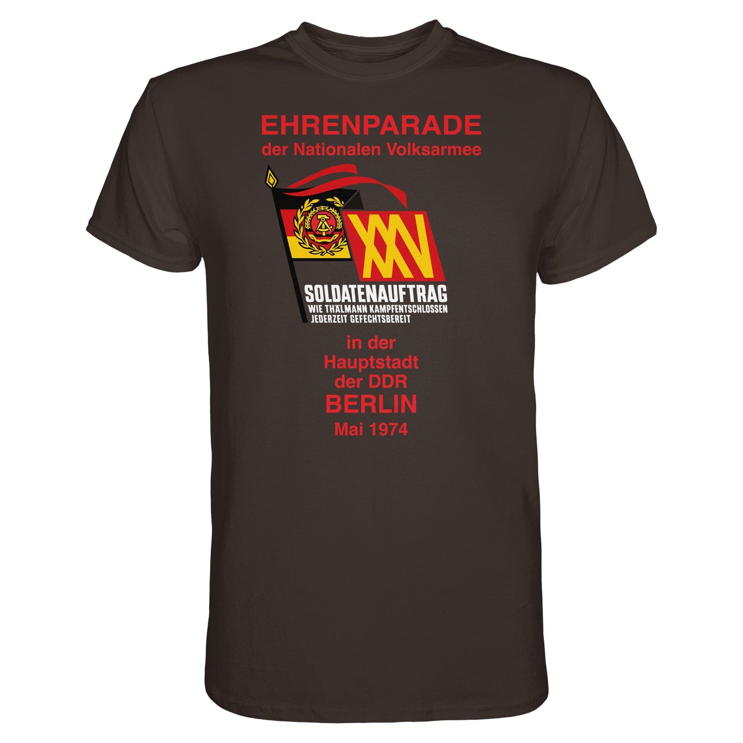 DDR Ostalgie Shirt Unisex • EHRENPARADE DER NVA, 1974 BERLIN (ORIGINALWIMPEL)