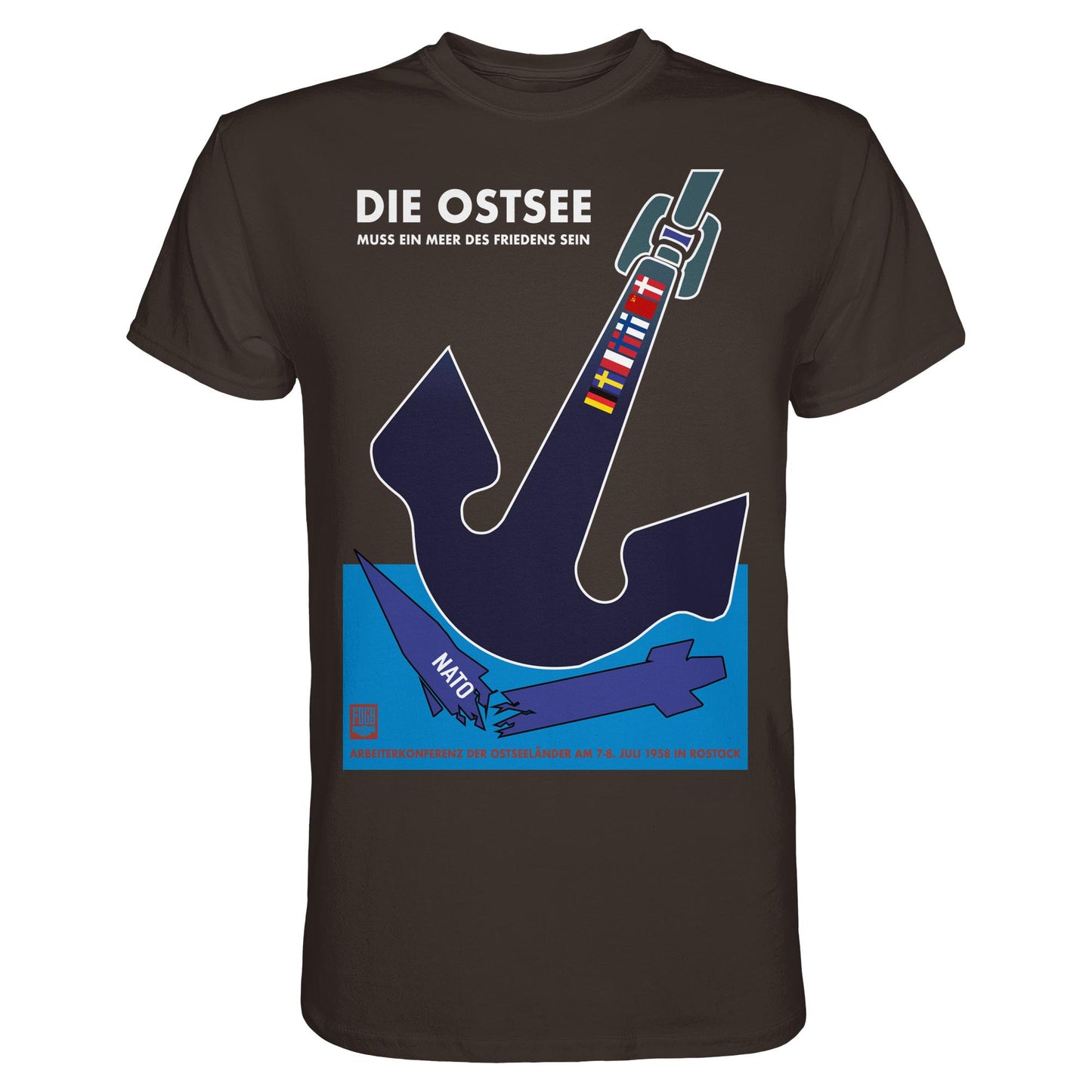 DDR Ostalgie Shirt Unisex • DIE OSTSEE MUSS EIN MEER DES FRIEDENS SEIN, ARBEITERKONFERENZ 1958