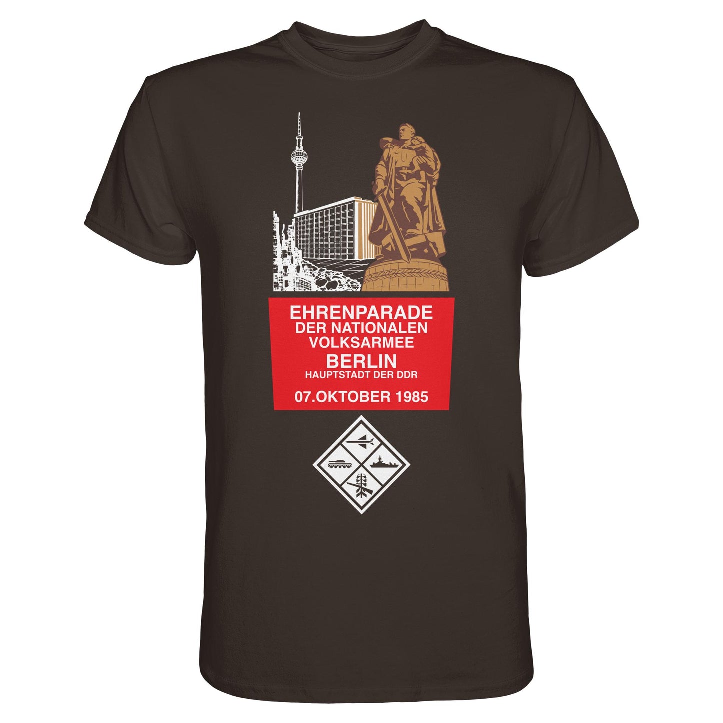 DDR Ostalgie Shirt Unisex • EHRENPARADE DER NVA, 1985 BERLIN (ORIGINALWIMPEL)