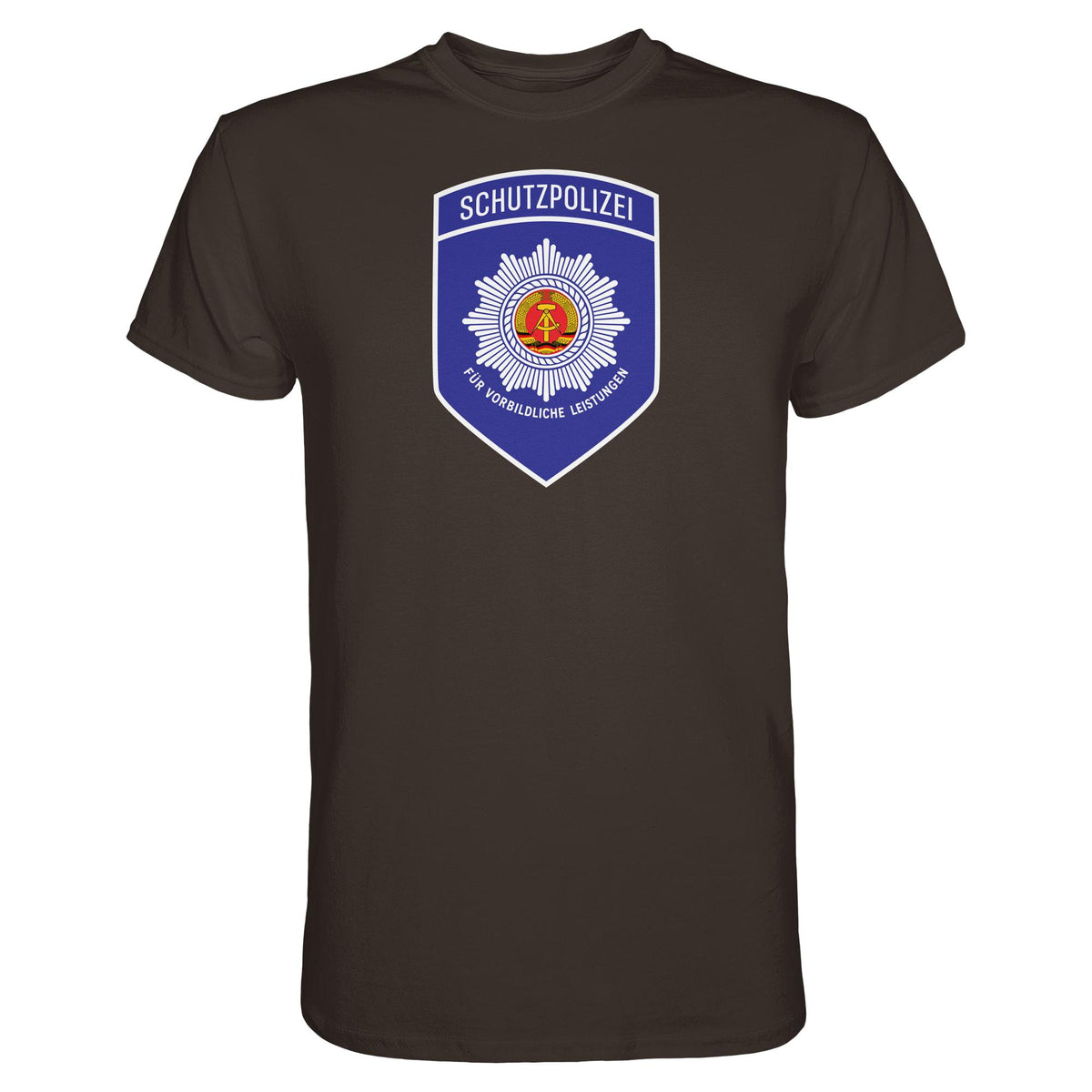 DDR Ostalgie Shirt Unisex • SCHUTZPOLIZEI - FÜR VORBILDLICHE LEISTUNGEN (ORIGINAL-AUFNÄHER)