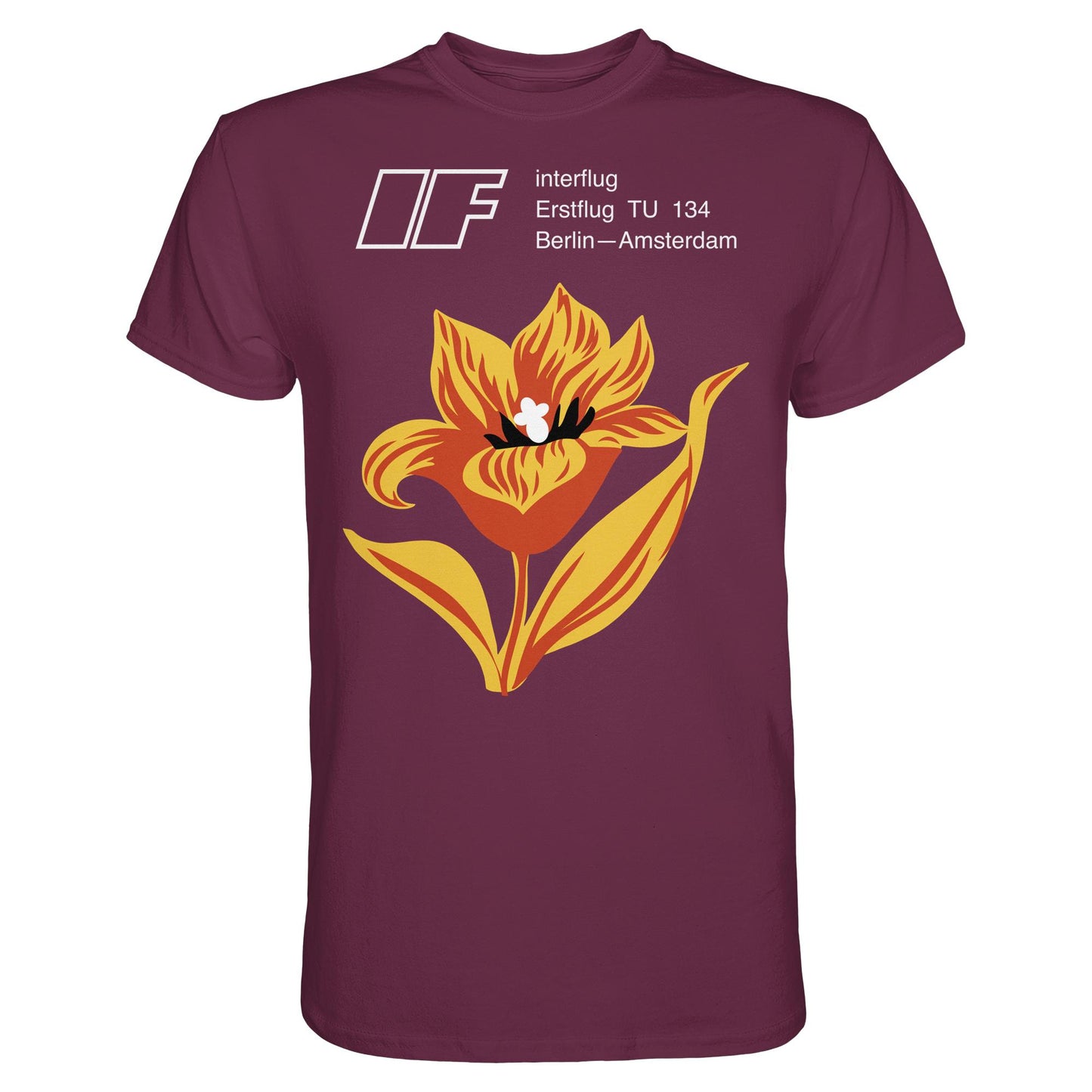 DDR Ostalgie Shirt Unisex • INTERFLUG BERLIN - AMSTERDAM (ORIGINAL SONDERSTEMPEL)